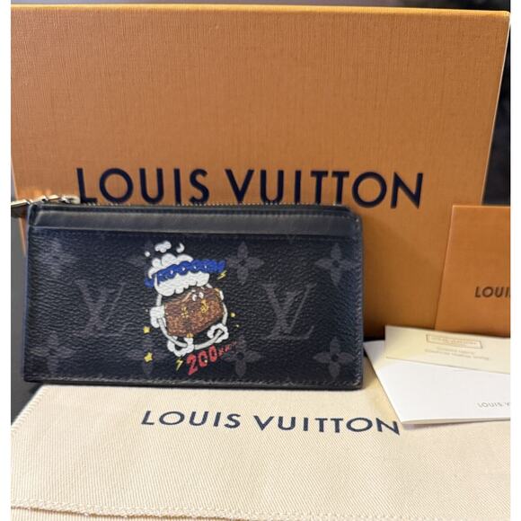 Louis Vuitton Vroom Trunk Coin Card Holder in Eclipse Monogram Canvas Authentic - Picture 1 of 14